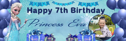 Frozen Birthday Party Personalised Photo Banner