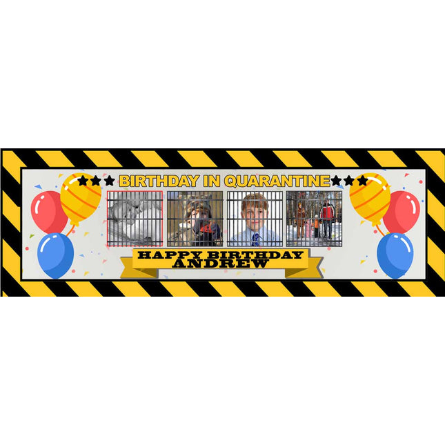Quarantine Birthday Party In Lockdown Personalised Banner