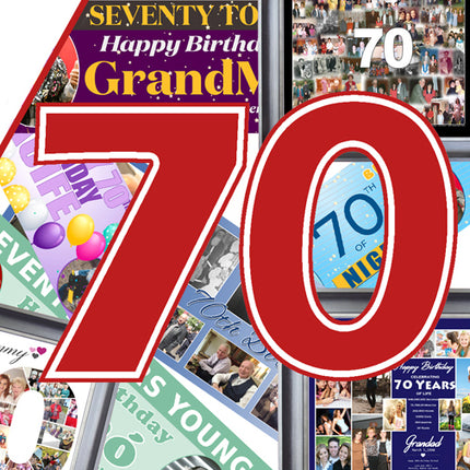 70th Birthday Framed Gifts & Personalised Photo Banners