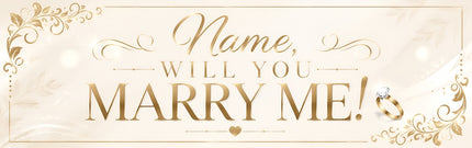 Simple Gold Will You Marry Me Proposal Personalised Banner