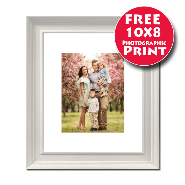 36X30cm (14X12 Inch) Natural White Washed Wooden Frame Mounted For 10X8 Print