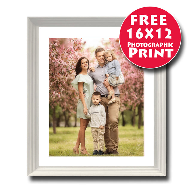 50X40cm (20x16inch) Natural White Washed Wooden Frame Mounted For 16X12 Print
