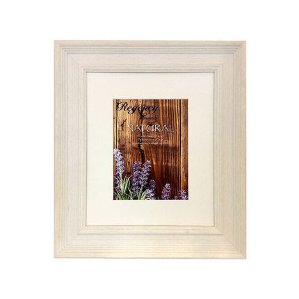 40X30cm (16X12 Inch) Natural White Washed Wooden Frame Mounted For 12X8 Print