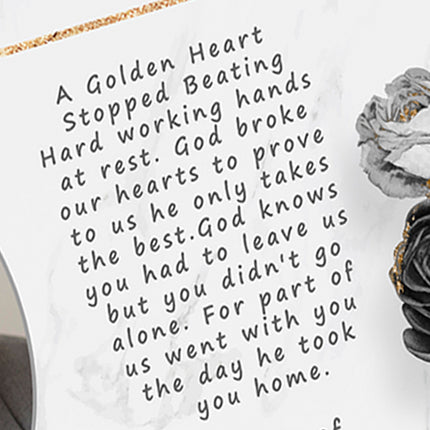 A Golden Heart Personalised Memorial Slate