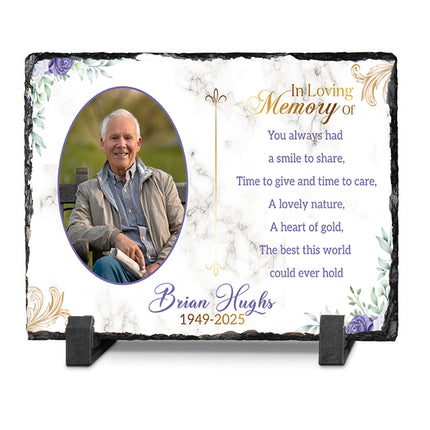 Golden Lavender Personalised Memorial Slate Plaque