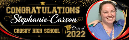 Golden Night Personalised Graduation Celebration Banner