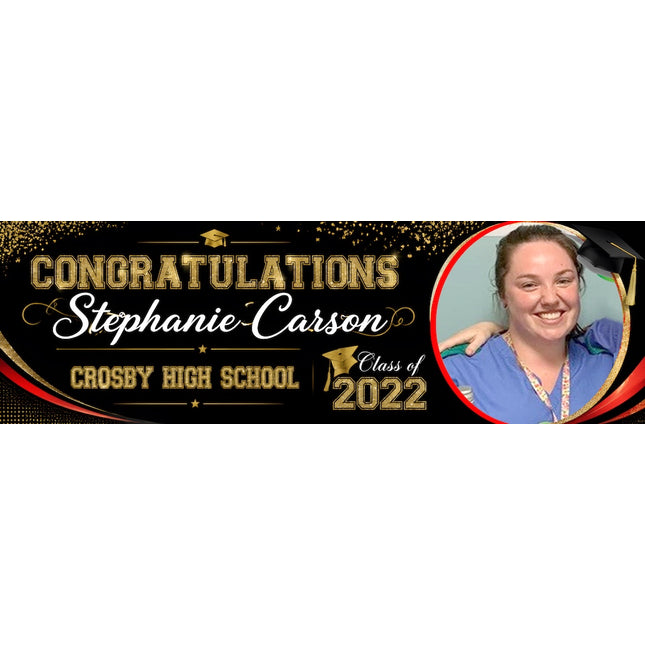 Golden Night Personalised Graduation Celebration Banner