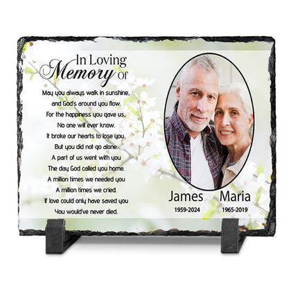 Sunlight & Shadows Personalised Memorial Slate Plaque