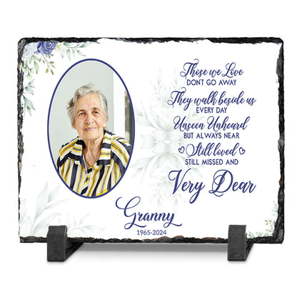 Ever Near Purple Floral Personalised Memorial Slate Plaque