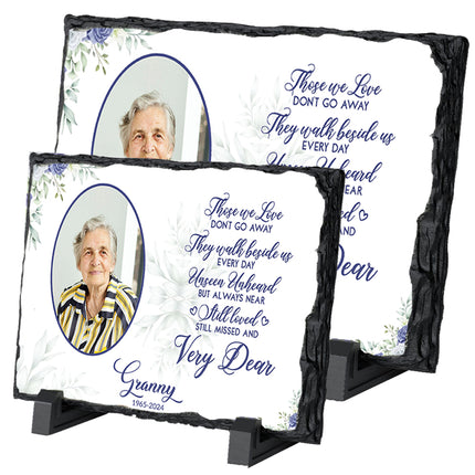 Ever Near Purple Floral Personalised Memorial Slate Plaque