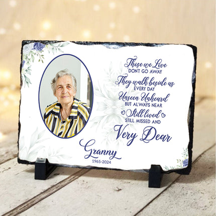Ever Near Purple Floral Personalised Memorial Slate Plaque