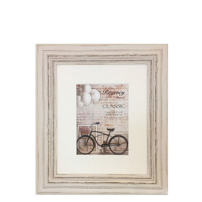 40X30cm (16X12 Inch) Classic White Wooden Frame Mounted For 12X8 Print