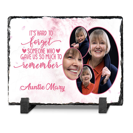 So Much to Remember Soft Pink Personalised Memorial Slate