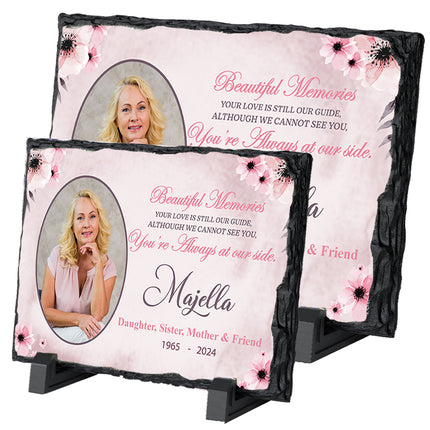 Whispers of the Heart Pink Personalised Memorial Slate