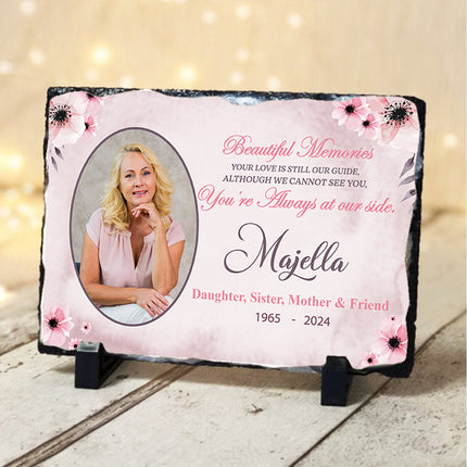 Whispers of the Heart Pink Personalised Memorial Slate
