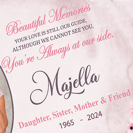 Whispers of the Heart Pink Personalised Memorial Slate
