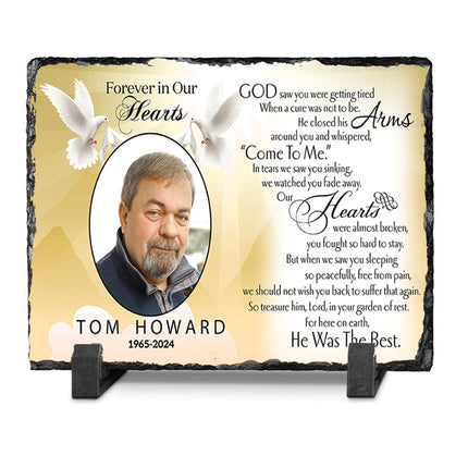 Heaven’s Golden Embrace Personalised Memorial Slate