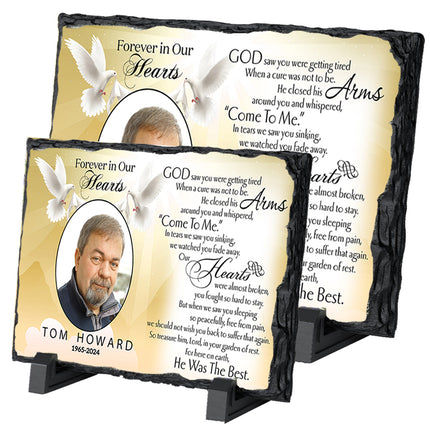 Heaven’s Golden Embrace Personalised Memorial Slate