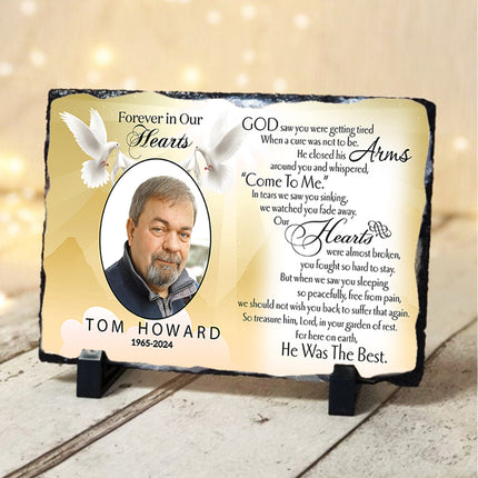 Heaven’s Golden Embrace Personalised Memorial Slate