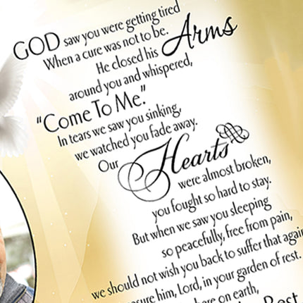 Heaven’s Golden Embrace Personalised Memorial Slate