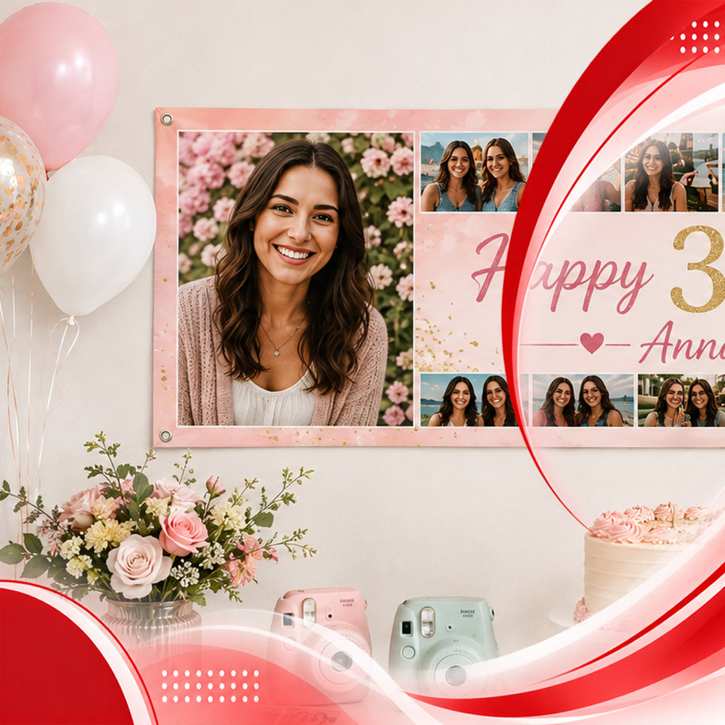 Personalised party banners welcome boards and selfie frames made by Domore.ie in Donegal