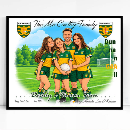 Soccer Dream Team CartoonMeNow Hand Drawn Family Caricature Portrait