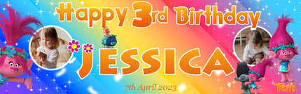 Trolls-tastic Birthday Personalised Birthday Photo Banner