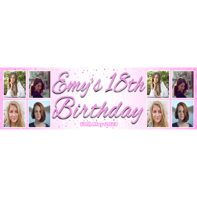 Cheers to 18 Years and Counting! Personalised Photo Banner