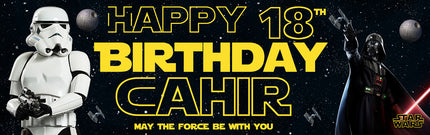 May The Force Be With You On Your Birthday Personalised Photo Banner