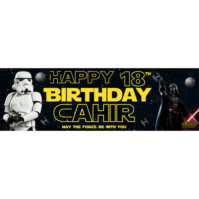 May The Force Be With You On Your Birthday Personalised Photo Banner