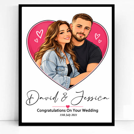 Our Wedding Day Half Body CartoonMeNow Hand Drawn Caricature Portrait Wedding Gift