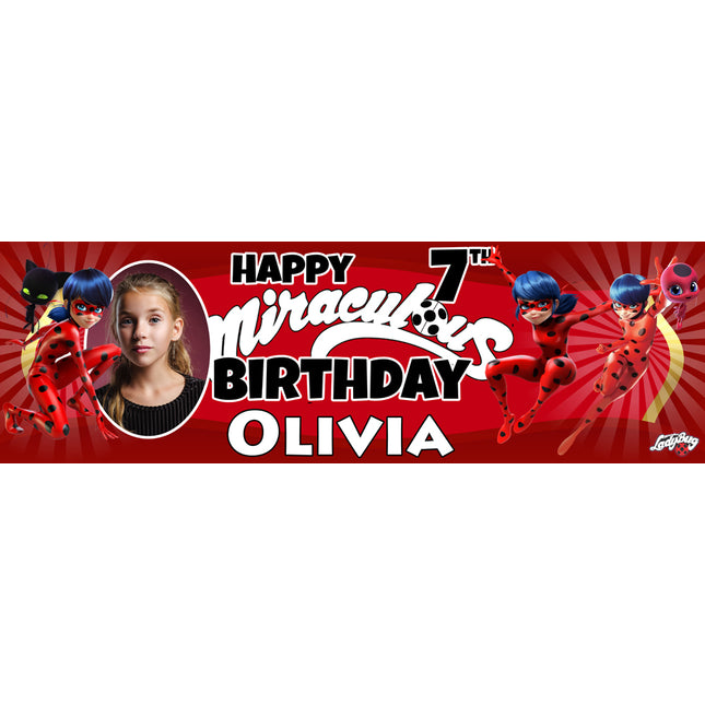 Miraculous Ladybug Celebration Theme Birthday Personalised Banner