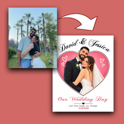 Our Wedding Day Full Body CartoonMeNow Hand Drawn Caricature Portrait Wedding Gift