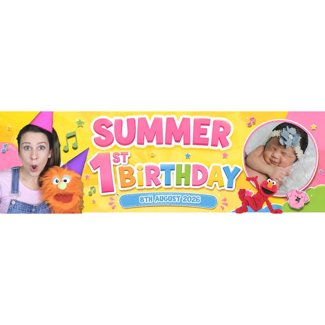 Ms. Rachel Birthday Theme Personalised Photo Banner
