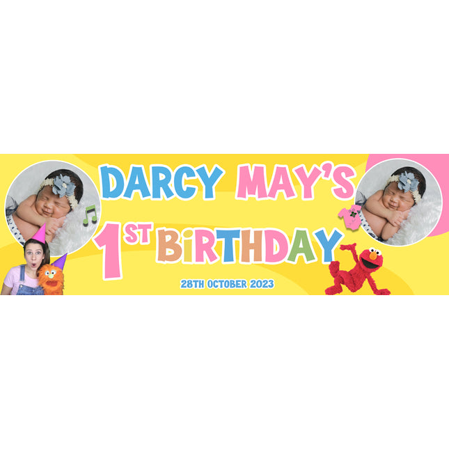 Ms. Rachel Birthday Theme Personalised Photo Banner