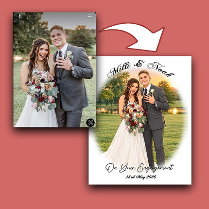 Our Wedding Day Full Body CartoonMeNow Hand Drawn Caricature Portrait Wedding Gift