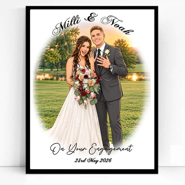 Our Wedding Day Full Body CartoonMeNow Hand Drawn Caricature Portrait Wedding Gift