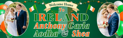 Welcome Home Back To Ireland Personalised Photo Banner