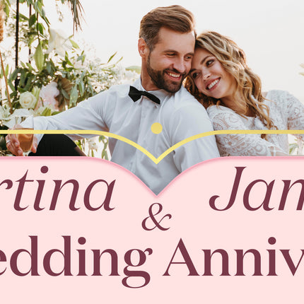 10th Wedding Anniversary Party Personalised Banner
