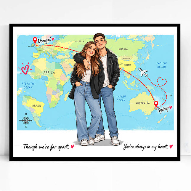 When Two Become One CartoonMeNow Hand Drawn Caricature Portrait Engagment Gift