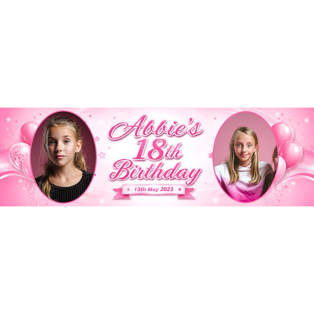 Cheers to 18 Years and Counting! Personalised Photo Banner