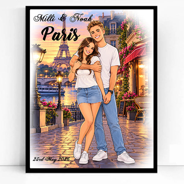 Our Engagement Full Body CartoonMeNow Hand Drawn Caricature Engagement Gift