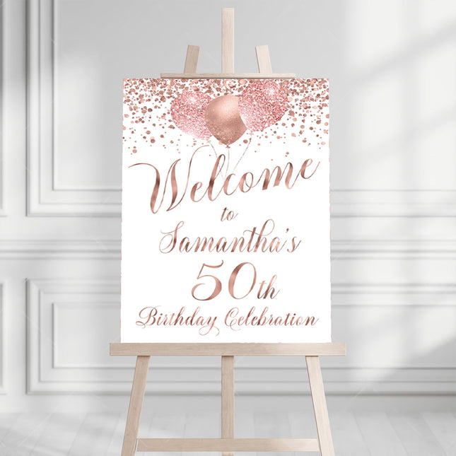 Rose Gold In Every Way Personalised Birthday Welcome Board