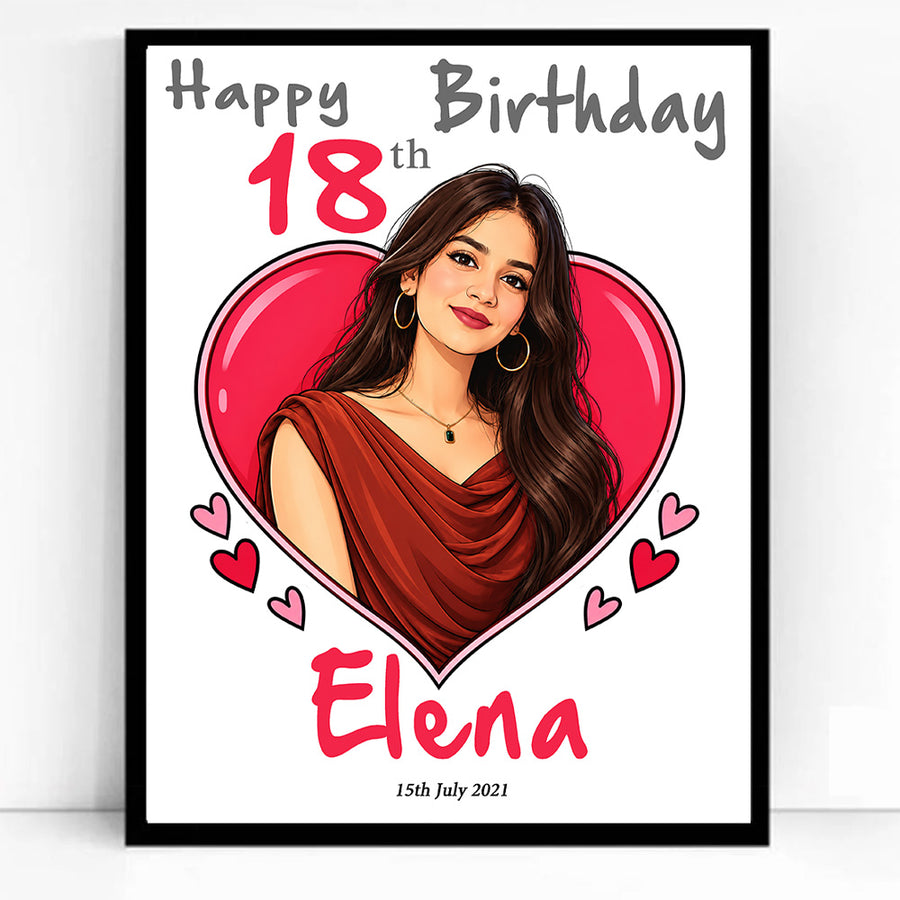 Half Body CartoonMeNow Hand Drawn Caricature Portrait Birthday Gift