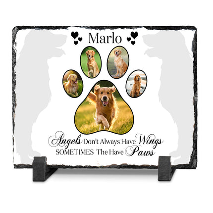 Sometimes Angels Have Paws Pet Remembrance Plaque