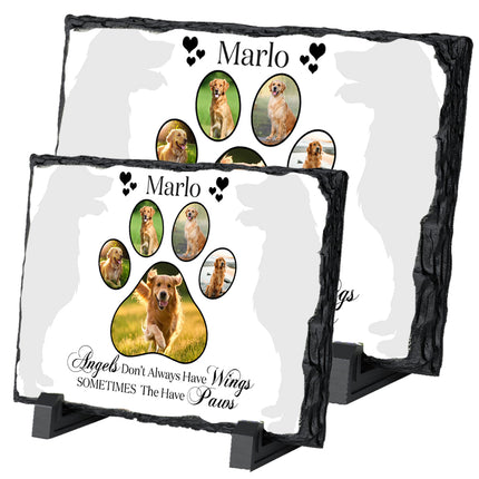 Sometimes Angels Have Paws Pet Remembrance Plaque