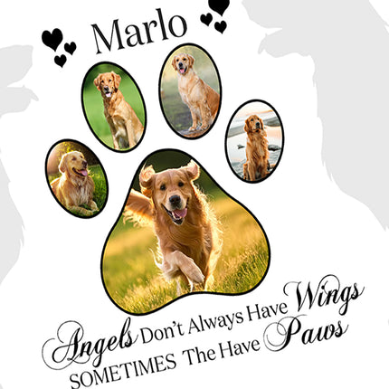 Sometimes Angels Have Paws Pet Remembrance Plaque
