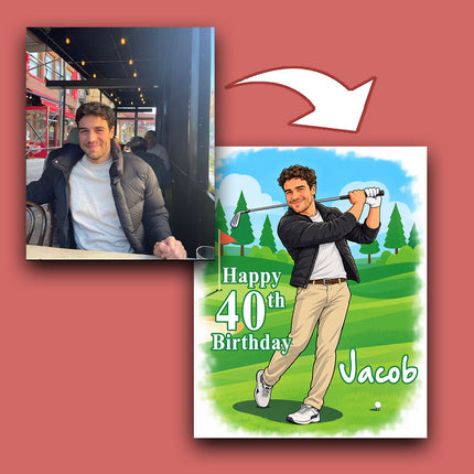 Full Body CartoonMeNow Hand Drawn Caricature Portrait