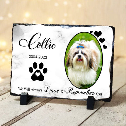 Forever Loved Pet Remembrance Slate Suitable For Outdoors & Indoors