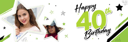 Happy 40th Party Personalised Photo Banner